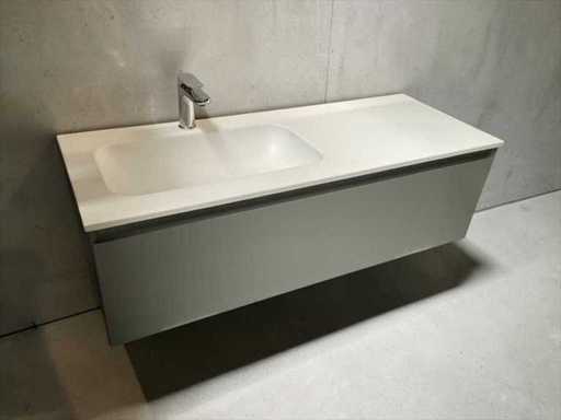 Badmeubelset met solidsurface wastafel en kraan 120x46cm