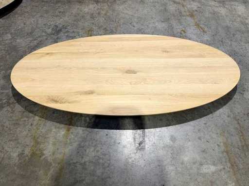 Blat oval de stejar de 200 cm.