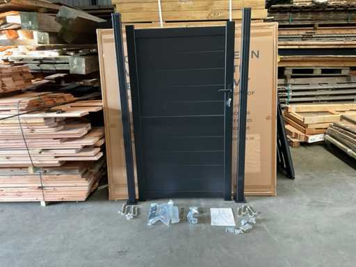 Aluminium tuinpoort zwart gecoat - 100x180 cm