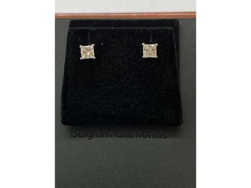 Princess cut - NATURAL Diamonds - Earring