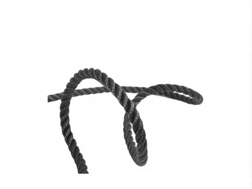 Mooring line black beaten 10 mm - 2.5 meter - 03798Z