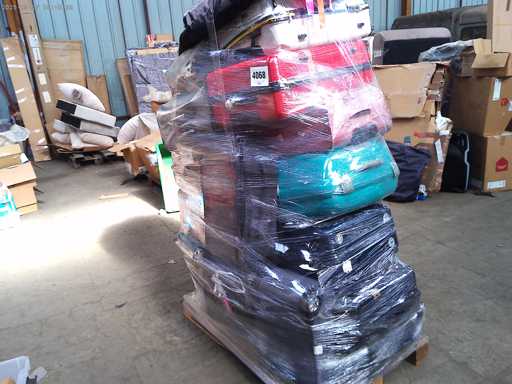 Pallet of lost suitcases