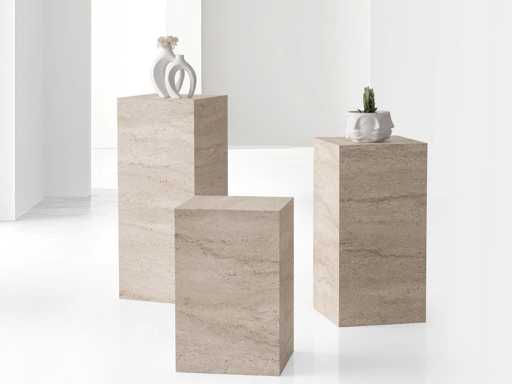 Support à fleurs – 35 cm x 55 cm x 35 cm – Travertin – MDF 