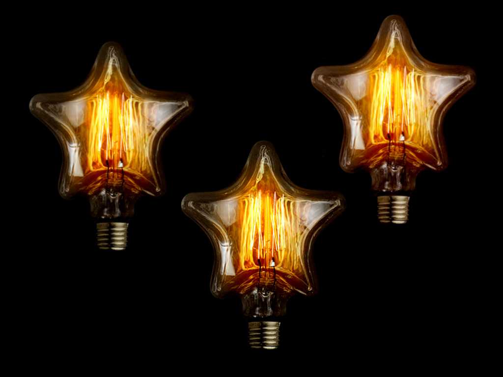 24 x lumières d’ambiance Edison Filament Star