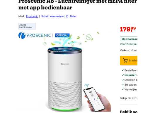 Proscenic A8 Hepa filter Air purifier