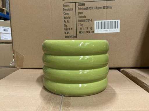 Lot Pot Ribbed D15/H10,5 cm zielony dolomit (432x)