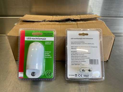 Lumière nocturne LED - capteur - 5 LED (12x)