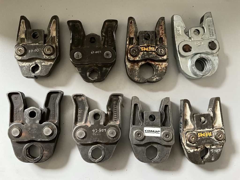 8 different press jaws including REMS, HENCO, VIEGA and COMAP