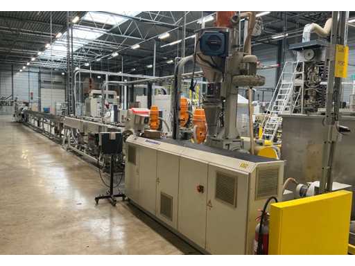 4 working extrusion lines for underfloor heating pipe (3x PE-RT and 1x PE-Xa)