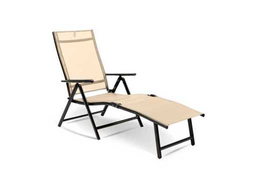 MaxxGarden 21646 tuinstoel Ligbed Aluminium verstelbaar beige