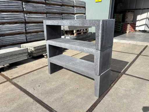 Zitbank beton - Antraciet - 150 cm (3x)