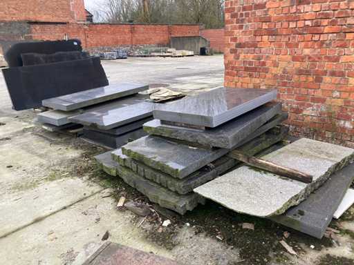 Lastre spesse di granito 5-8-10cm con 1 ponte metallico