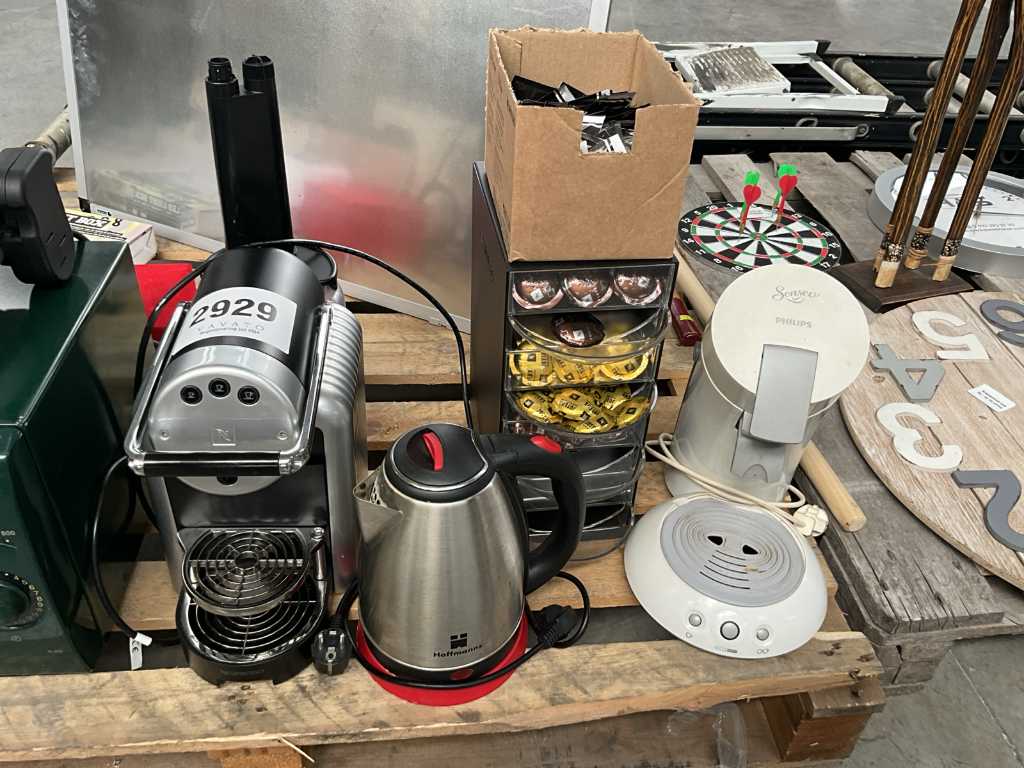 NESPRESSO coffee machine and various accessories