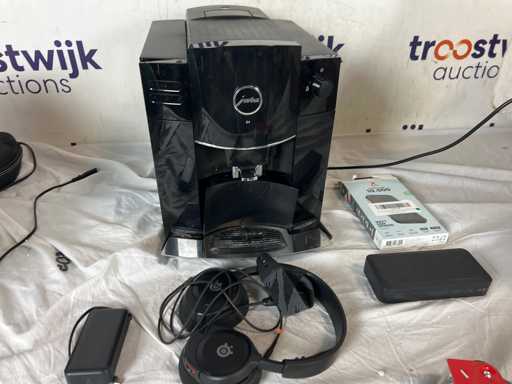 Jura d4 coffee machine | Anker power bank | Xtorm power bank (2x)| Steelseries headphones 