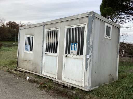 Removable office unit with toilet