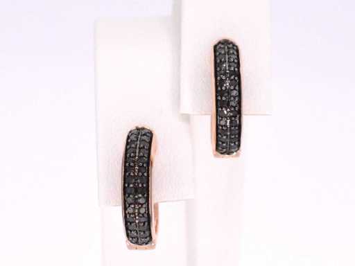Rose gold earrings with black diamond