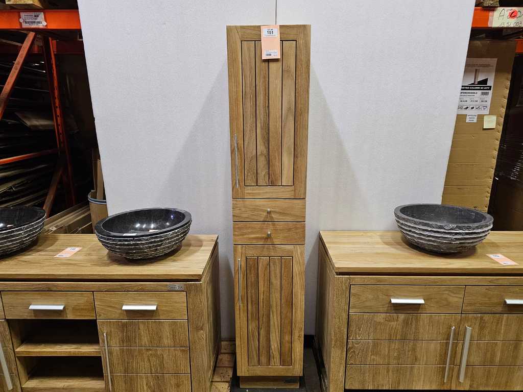 Essential Teak Kolomkast Avignon met Nis en 2 Deuren Rechts