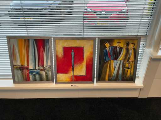 B Williams Schilderij olieverf op canvas (3x)