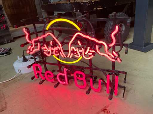 Redbull Glas Neon reclame Inclusief ijsbak en XXL Mat