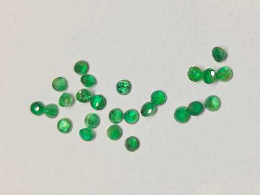 25-Natuurlijke Groene Smaragden -1 Cts