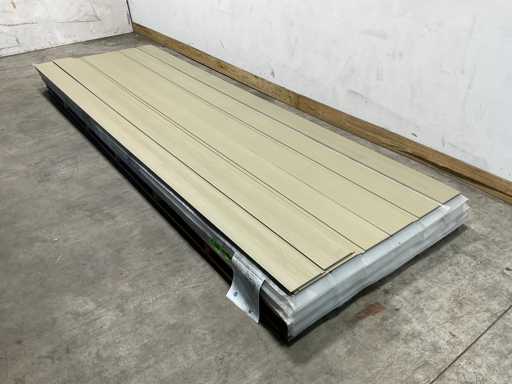 Bande de façade en cèdre - Classe feu A2 - Vert olive - 360x18,6x1,2 cm (144x)