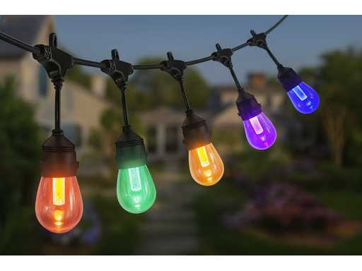 10 meter RGB LED Lichtslinger – E27 – Waterdicht IP65 – Binnen & Buiten (x4)