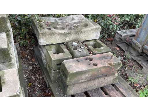 Partij stenen voeten voor heras hekken