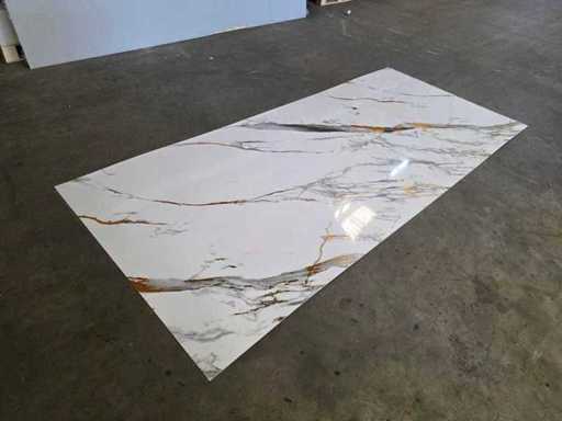 PVC-Weißmarmorpaneel weiß/gold (10x)