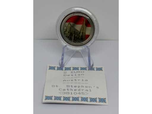 2 Euro Design Coloriert Austria St. Stephans Cathredral