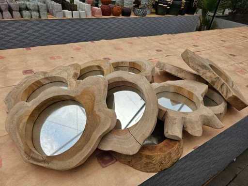 Set exclusiv: 10 oglinzi de tec făcute manual - Rustic Charm