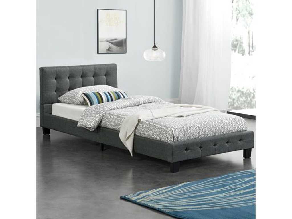 2 x Upholstered Beds 90x200 - Bed with Slatted Base