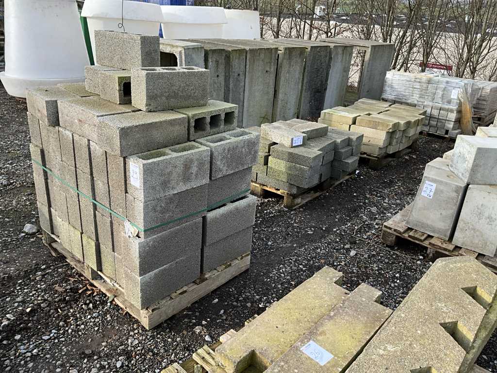 Batch of various concrete blocks