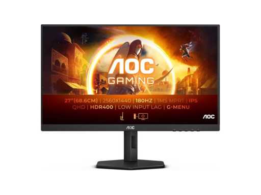 AOC Q27G4X - QHD Fast IPS Gaming Monitor - 180hz - Adjustable - 27 inch