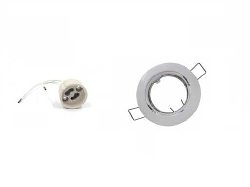 Lampe encastrée GU10 avec porte-lampe – IP20 – Blanche (x50)