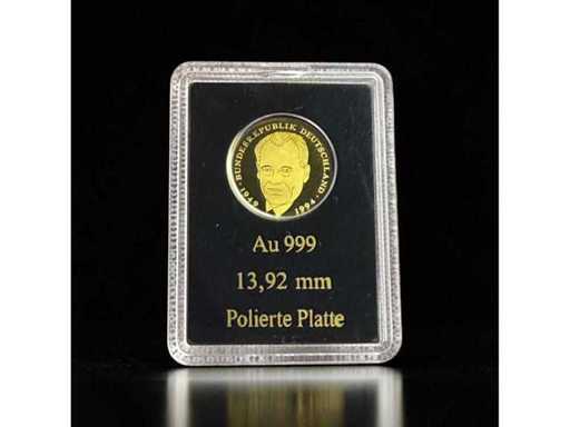 1/200 oz Goldmünze 2 Deutsche Mark Ludwig Erhard Au 999 Polierte Platte | GRATIS EU-VERSAND