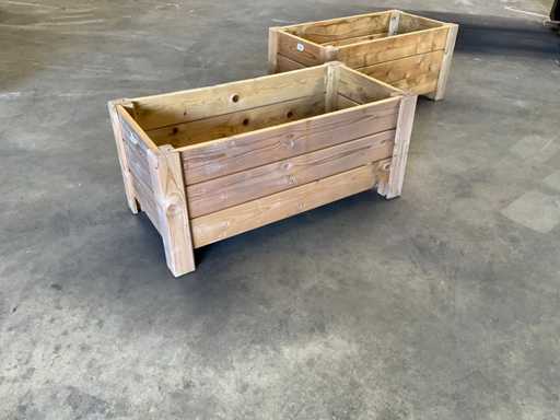 Garlux bloembak geïmpregneerd vuren 80x40x35 cm (2x)
