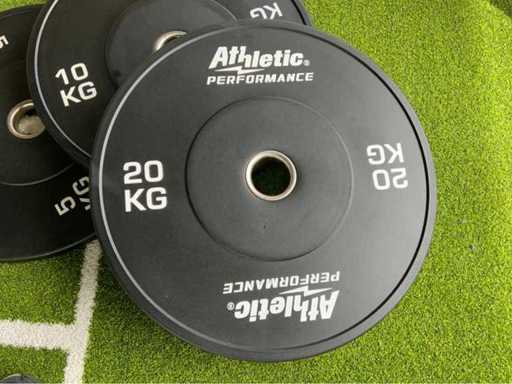 Plaques de protection pour performance athlétique 100 kg 2x20 ; 2x15 ; 2x10kg ; Multi-gym 2x5kg