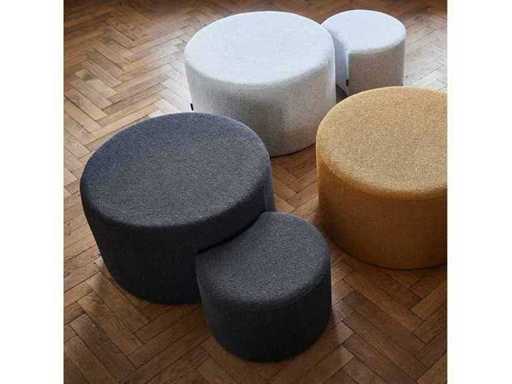Riverdale Pouf Didi 70cm boucle negru - set de 2