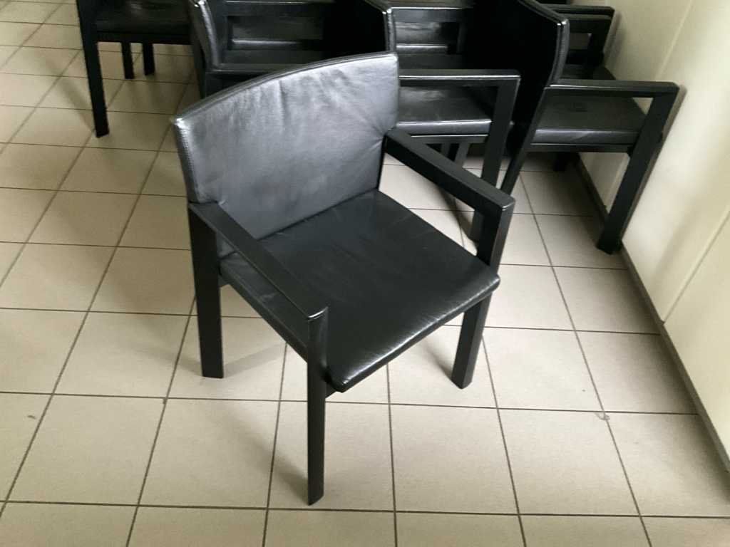3 x Chaise avec assise en cuir de skaï WILKHAHN