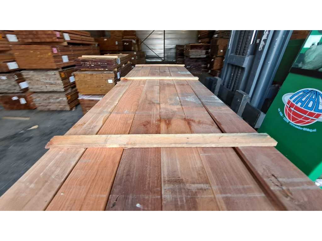 Planches de bois dur Massaranduba 16x140mm, longueur 250cm (90x)