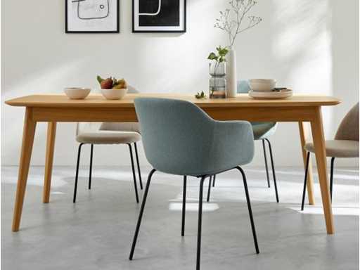 Eikenhouten eettafel 8 sceinen - Natuurlijk 8 personen