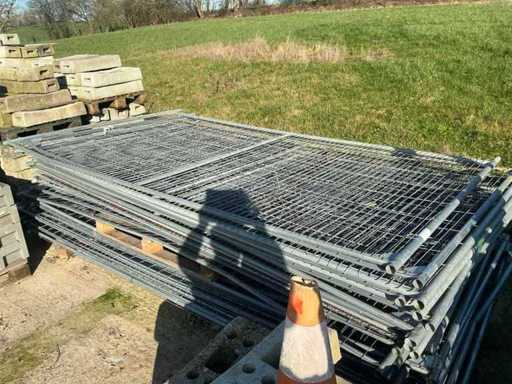 Clôture de chantier avec bloc en plastique (15x)