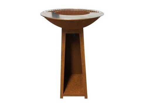 Garden Life – Feuerstelle mit Holzlager, inklusive Gitter 58 cm Durchmesser.