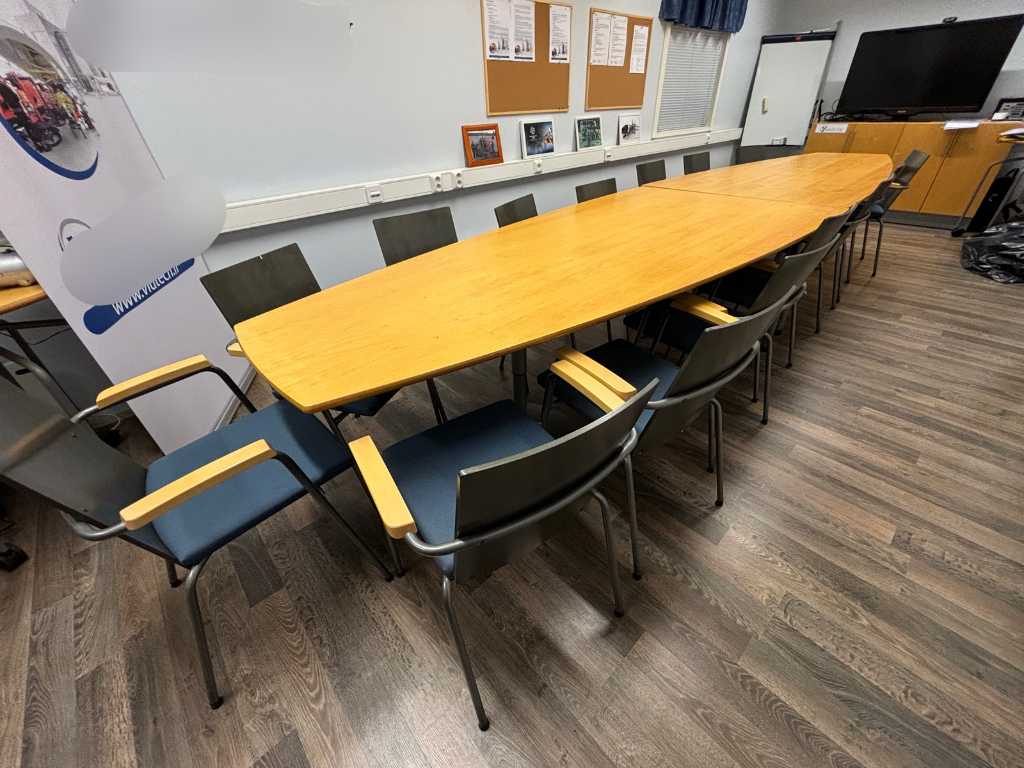 Conference table and 15 chairs Martela