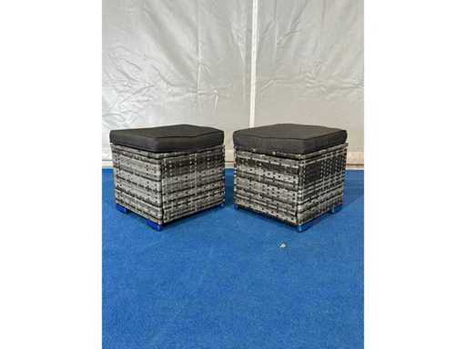 MaxxGarden - Scaun pentru picioare - Bancă de grădină 40x40cm gri 2 piese