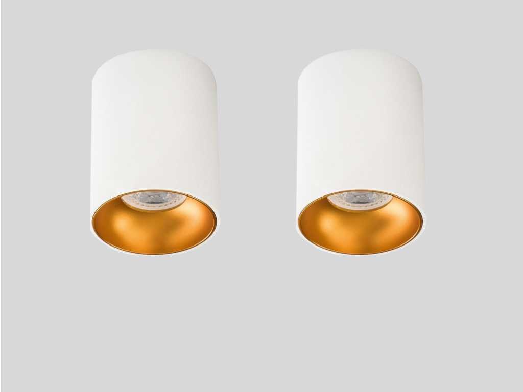 12 x GT Tube ceiling spotlight white/gold
