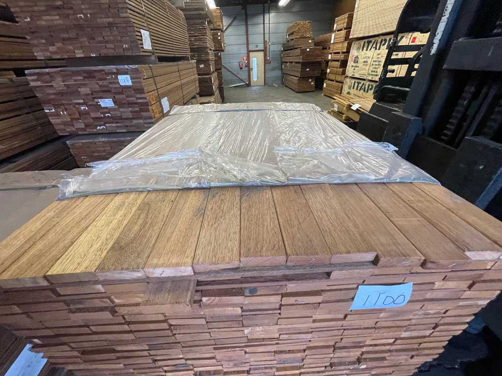 Guyana Teak Prime hardhouten planken geschaafd 21x70mm, lengte 125cm (260x)