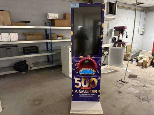 Opvouwbare kiosk met touchscreen + bonprinter + barcodescanner