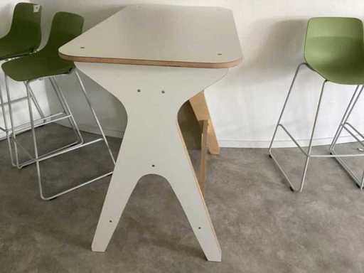 Mesa de bar / mesa de bar para 4 taburetes de aprox. multiplexación de 130 cm x 60 cm con recubrimiento de melamina 