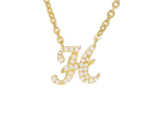 Collier en or 18 carats (verneuil) avec pendentif lettre H